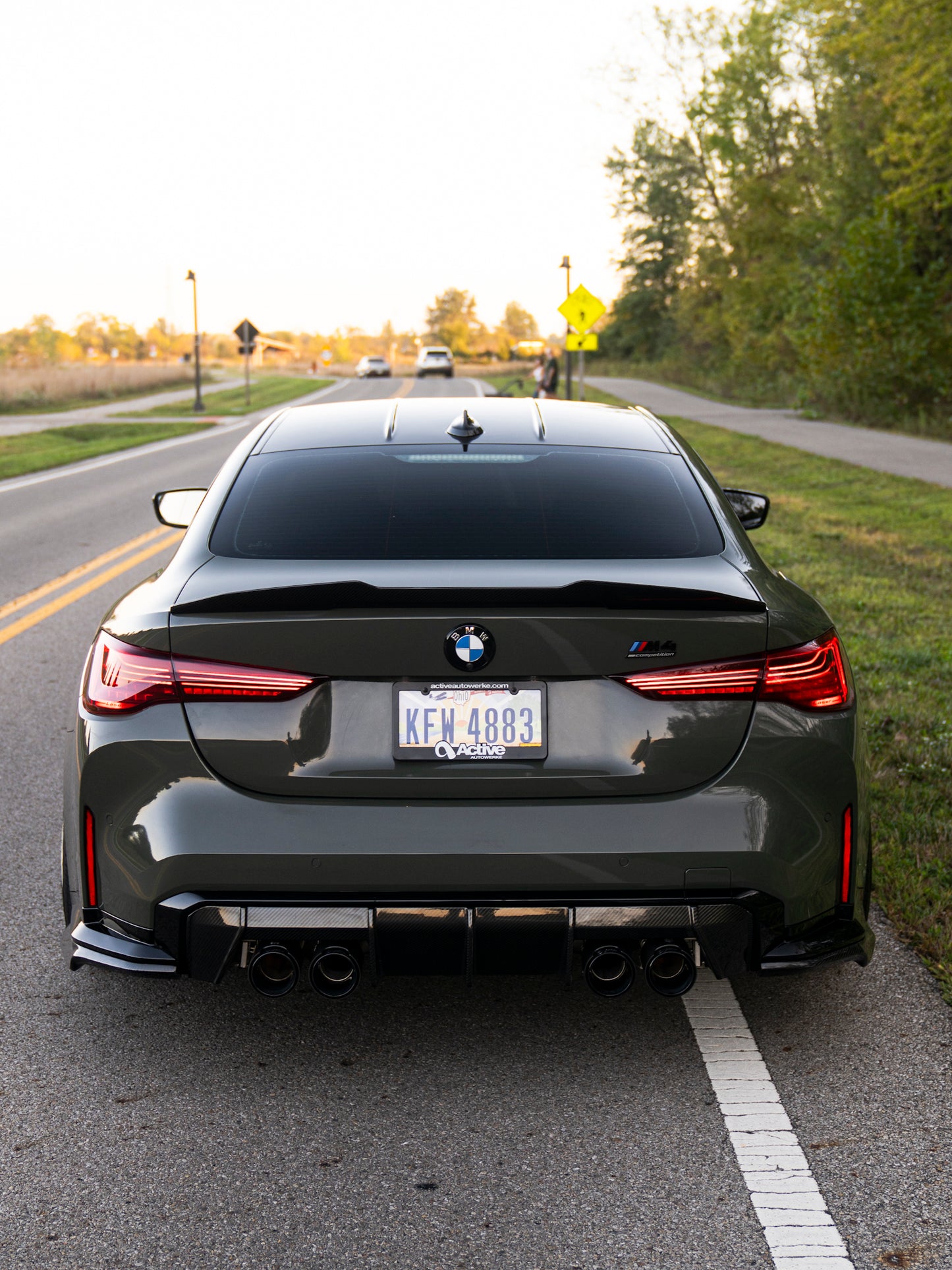 SF Style Carbon Fiber Diffuser Extensions - BMW M4 G82