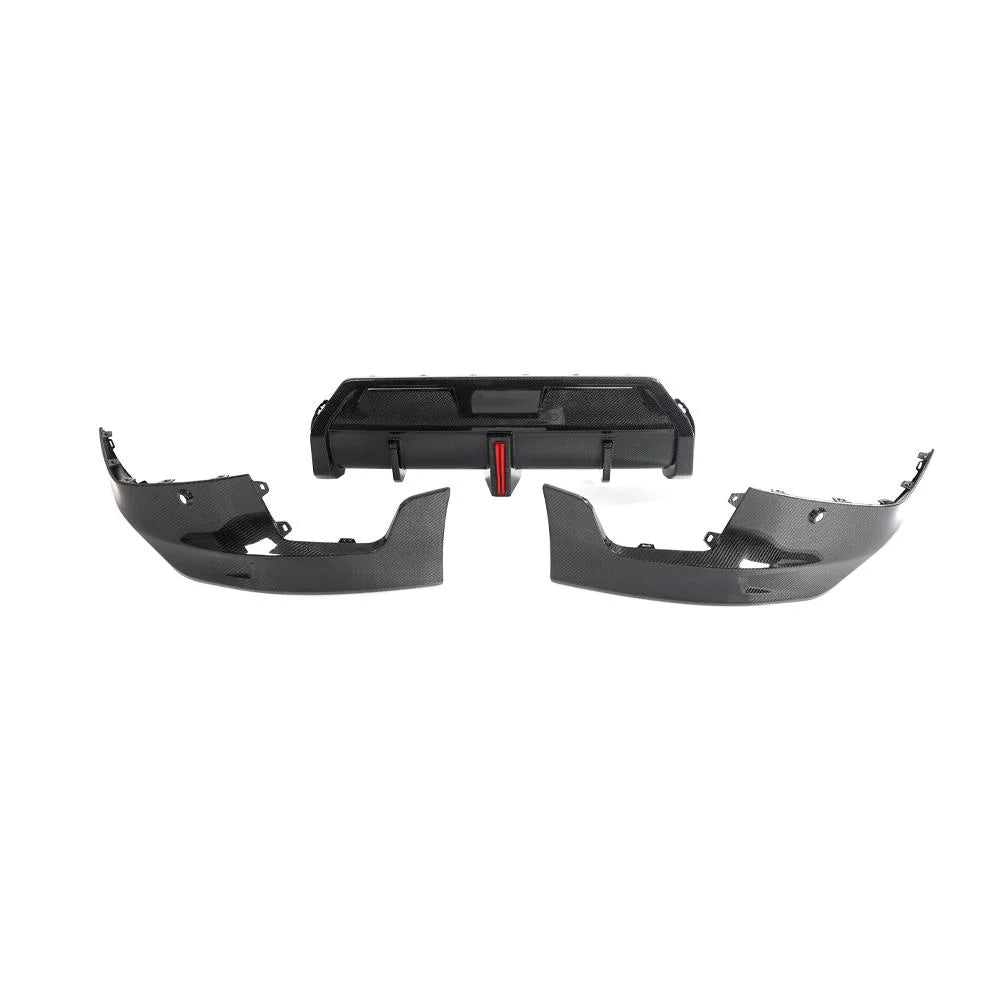 V Style Carbon Fiber Rear Diffuser with Brake Light - BMW G42 2 Series