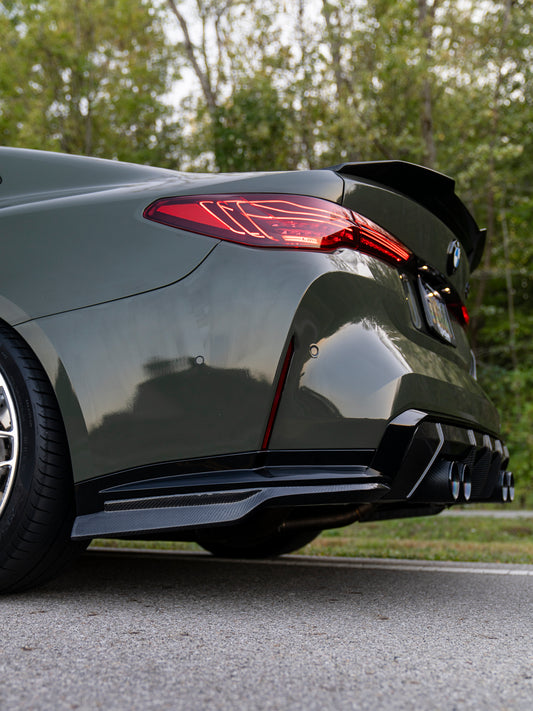 SF Style Carbon Fiber Diffuser Extensions - BMW M4 G82