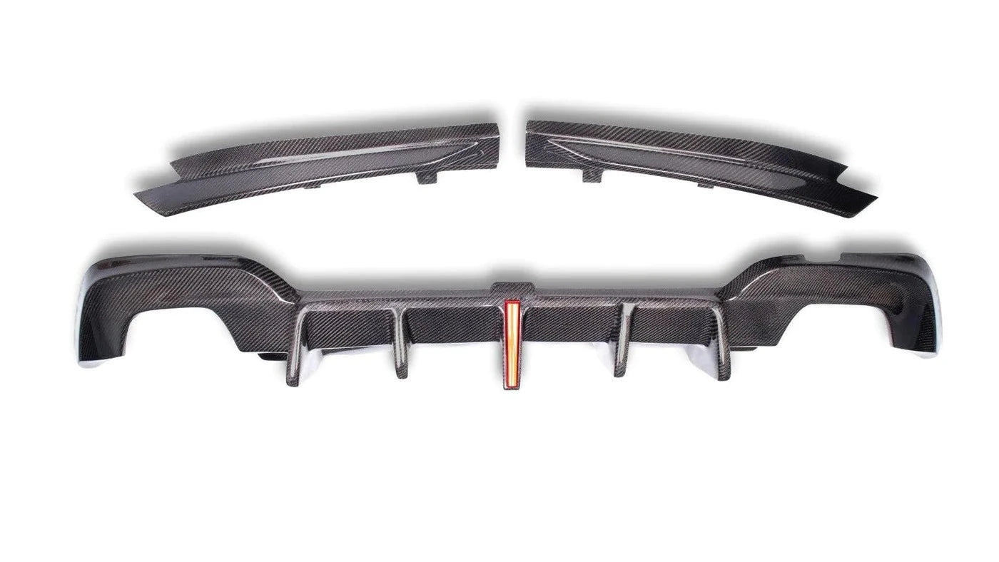 KB Style 3-Piece Carbon Fiber Rear Diffuser - BMW G20 3 series 320i M Sport