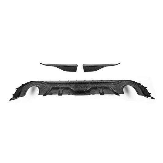 X Style Dry Carbon Fiber Rear Diffuser With Splitter - BMW G26 4 series Gran coupe