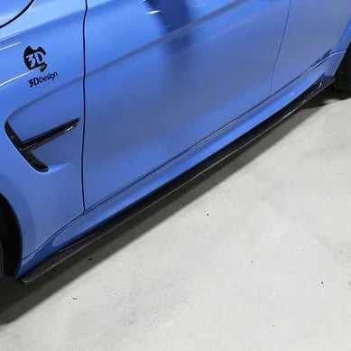 3D Style Carbon Fiber Side Skirt Extension - BMW F80 M3 & F82 / F83 M4