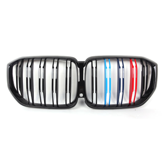 Dual Slat Grille Abs Gloss Black With M Stripes - BMW G05 F95